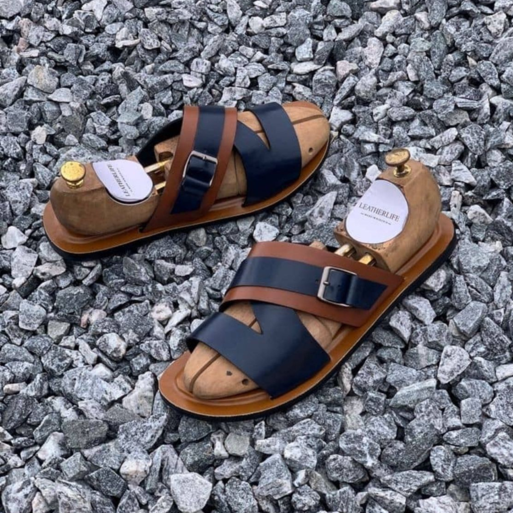 Cuir de Veau Bleu Nuit & Havane
